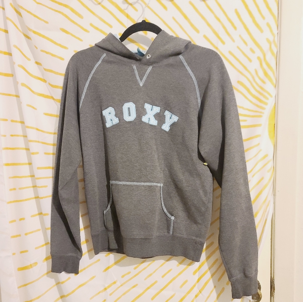 Y2k vintage Roxy Light Gray Blue Hoodie sweatshirt M